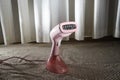 Pink Steamer iron close up. Household appliances photographed for sale Royalty Free Stock Photo