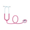 Pink stethoscope cardio medical tool icon