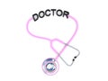 Pink stethoscope with doctor text