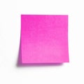 Pink sticky note with copy space isolated on white background Royalty Free Stock Photo