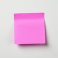 Pink sticky note on a plain white background. The note is square-shaped and the top Royalty Free Stock Photo