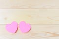 Pink sticky notes hearts shaped Royalty Free Stock Photo