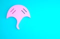 Pink Stingray icon isolated on blue background. Minimalism concept. 3d illustration 3D render Royalty Free Stock Photo
