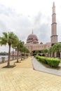 Pink stonned putra mosque Royalty Free Stock Photo