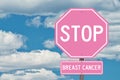 Pink Stop Breast Cancer Sign Royalty Free Stock Photo