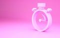 Pink Stopwatch icon isolated on pink background. Time timer sign. Chronometer sign. Minimalism concept. 3d illustration