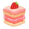 pink strawberry cake valentine dessert Royalty Free Stock Photo