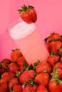 Pink strawberry health drink Royalty Free Stock Photo