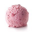 Pink strawberry ice cream ball Royalty Free Stock Photo