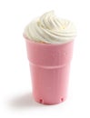 Pink strawberry milkshake