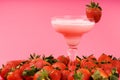 Pink strawberry mixed drink Royalty Free Stock Photo