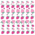 Pink strawberry pattern vector background