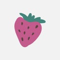 Pink strawberry. Simple vector illustration for your design.