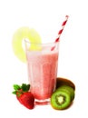 Pink strawberry smoothie Royalty Free Stock Photo