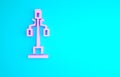 Pink Street light system icon isolated on blue background. Minimalism concept. 3d illustration 3D render