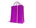 Pink striped shopping bag