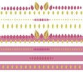 Pink stripes patterns bright plant seeds princess beautiful girls cute yellow vector objects isolated on white background