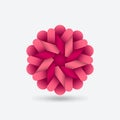 Pink stylized flower abstract symbol