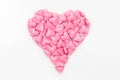 Pink sugar hearts building a big heart shape, white background Royalty Free Stock Photo