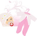 Pink suit for a baby girl