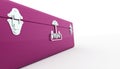 Pink suite case concept rendered isolated
