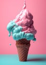 dessert ice ice pink concept blue art summer cream cream cloud. Generative AI.