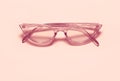 Pink sunglasess on background. Royalty Free Stock Photo