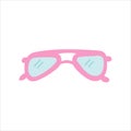Pink sunglasses on a white background. Vector illustration in flat style, icon Royalty Free Stock Photo