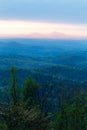 Pink sunrise over the Blue Ridge Mountains in spring. Royalty Free Stock Photo