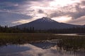 Pink Sunrise and Reflections at Hosmer Lake Royalty Free Stock Photo