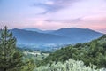 Pink sunset on the Apennines Italy