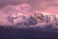 Pink sunset on Chamrousse Royalty Free Stock Photo