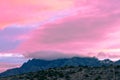 Pink sunset clouds Big Bend NP Texas USA Royalty Free Stock Photo