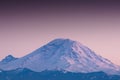 Pink sunset over Mount Rainier north flank, pink sunset Royalty Free Stock Photo