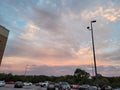 Pink Sunset over Parkinglot in Texas