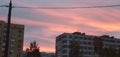 pink sunset in a residential area