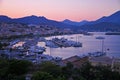 Pink sunset - a scenic view of the Marina in Gaeta Royalty Free Stock Photo