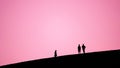 Shadow figures on Dune de Pilat at sunset in France Royalty Free Stock Photo