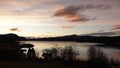 Pink sunset at Tingvoll fjord in Norway