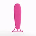 pink surfboard isolated on a white background. 3d render Royalty Free Stock Photo