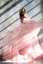 Pink swan dress, frozen moment