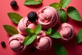 pink sweet cold mulberry ice cream Royalty Free Stock Photo