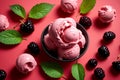 pink sweet cold mulberry ice cream Royalty Free Stock Photo