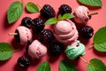 pink sweet cold mulberry ice cream Royalty Free Stock Photo