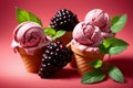 pink sweet cold mulberry ice cream Royalty Free Stock Photo