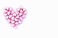 Pink sweet heart shape love marshmallow for love concept Royalty Free Stock Photo