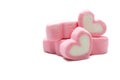 Pink sweet heart shape marshmallow Suitable for Valentines day.