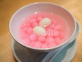 Pink sweet rice ball for chinese wedding ceremony Royalty Free Stock Photo