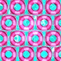 Pink Swim Rings On Water For Background Royalty Free Stock Photo