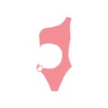 Pink swim suit flat icon